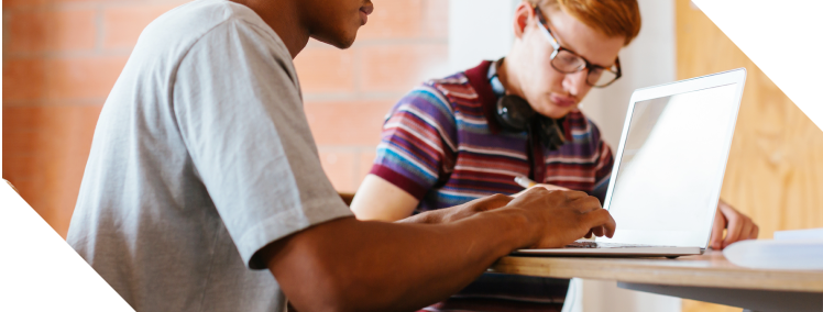 Two men working on their laptop