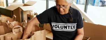 Woman at a volunteer center